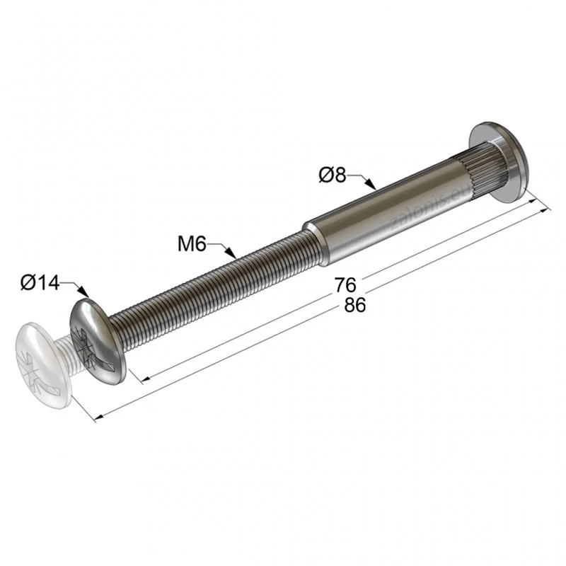 ΣΥΝΔΕΤΗΡΑΣ ΕΠΙΠΛΟΥ M6 76-86mm / ΝΙΚΕΛ